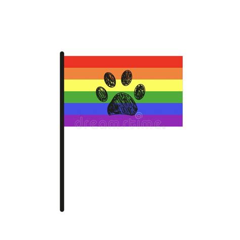 rainbow flag with paw print